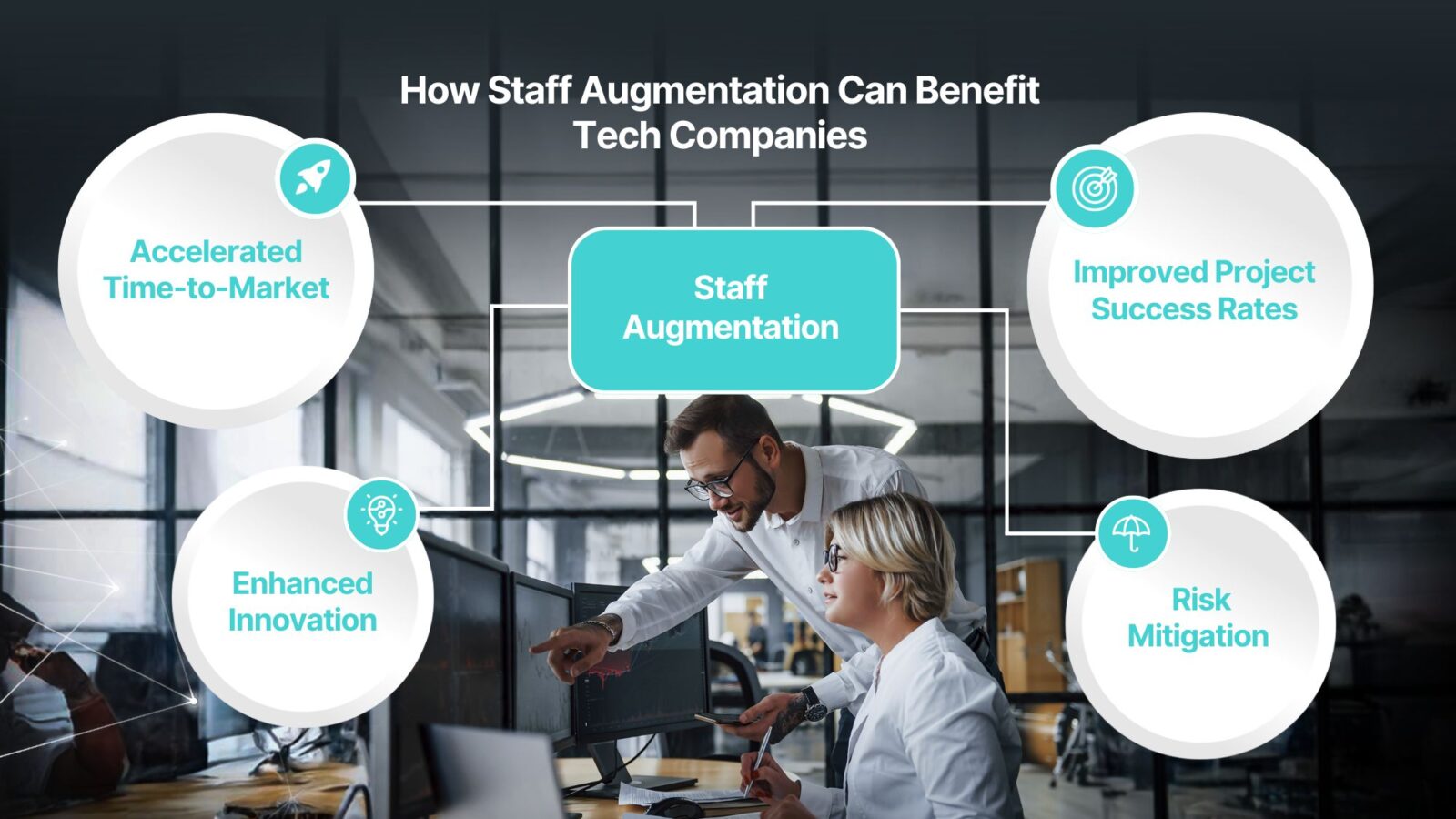 Explore the benefits of staff augmentation for tech companies, helping them adapt to rapid changes, meet new objectives, and manage fluctuating demands.